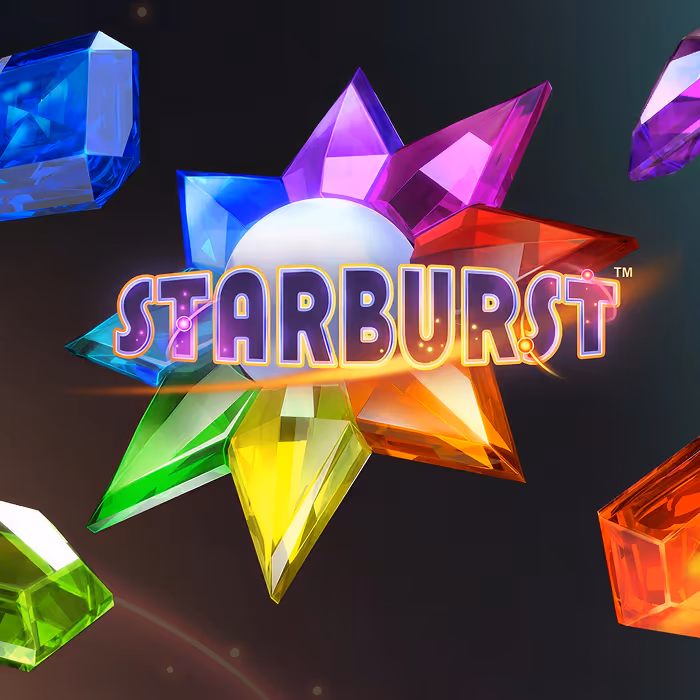 Starburst slot game featuring colorful cosmic gems and expanding wild symbols